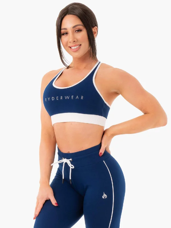 moisture wicking sleep bras for hot sleepersTrack Sports Bra - Navy