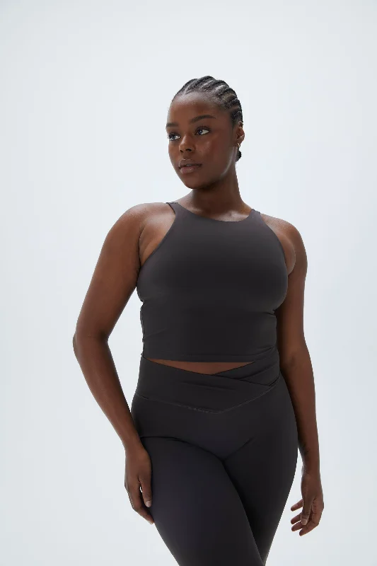 seamless t - shirt bras for everyday wearUltimate Racer Front Scoop Back Bra - Coffee Bean