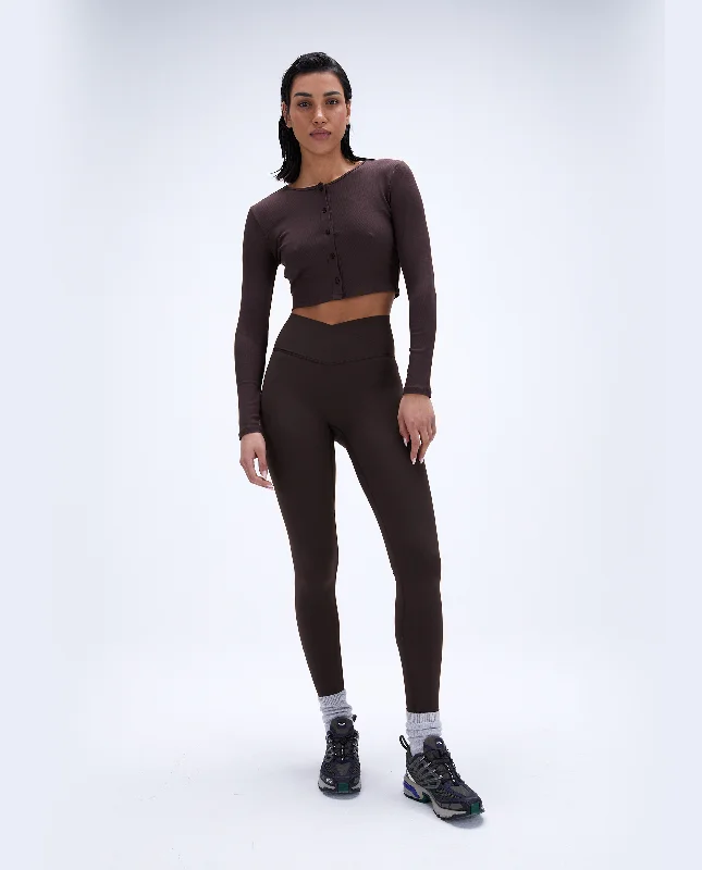 Ultimate Wrap Over Leggings - Coffee Bean