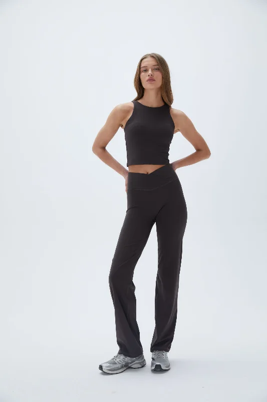 moisture wicking convertible brasUltimate Wrap Over Yoga Pant - Coffee Bean