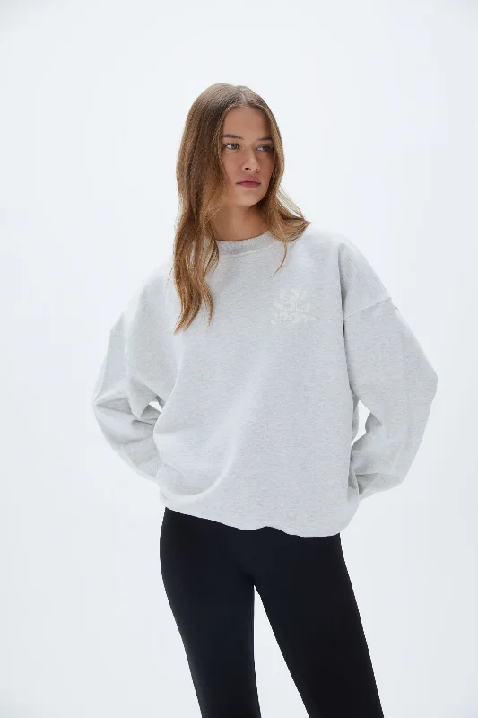 convertible sports bras for versatile useVacation Oversized Sweatshirt - Light Grey Melange convertible sports bras for versatile useVacation Oversized Sweatshirt - Light Grey Melange
