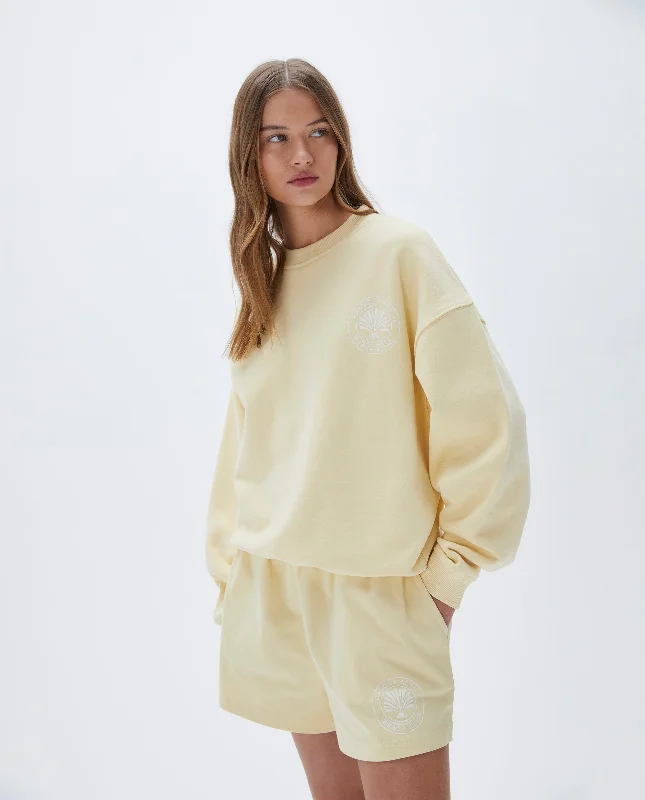lace balconette bras for a luxurious feelVacation Relaxed Sweatshirt - Butter Yellow