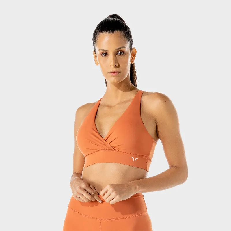 sexy backless push up brasWomen's Fitness - Wrap Sports Bra - Copper Coin