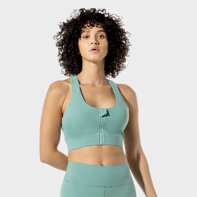 full cup nursing bras for better milk flowWomen's Fitness - Zip Up Sports Bra - Basil full cup nursing bras for better milk flowWomen's Fitness - Zip Up Sports Bra - Basil