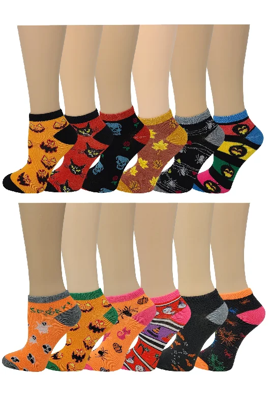 Argyle - printed stockings for a preppy styleLow Cut Ankle Socks | Halloween Design | Women's (12 Pairs)