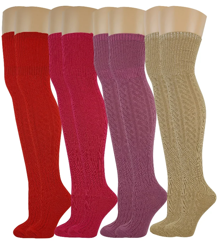 Opaque stockings in a classic black colorOver the Knee Socks | Knit Assorted Color (4 Pairs)