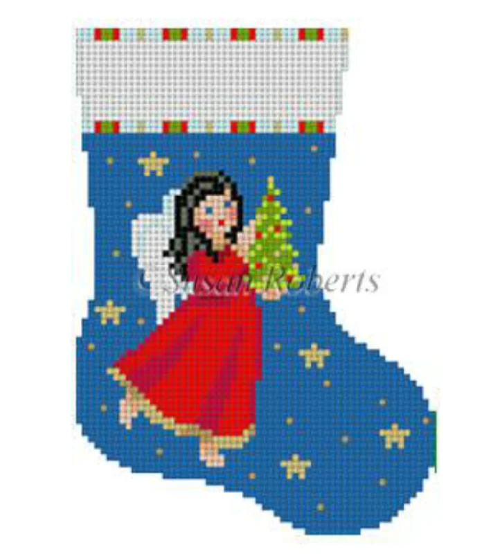 5416 Angel with Tree Mini Stocking