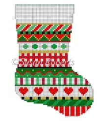 5465 Heart Stripe Mini Stocking