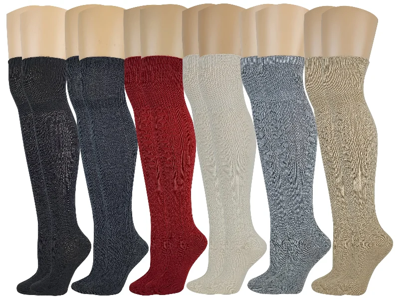 Breathable stockings for all - day comfortOver the Knee Tigh-High Socks | Knit Assorted Colors | Women (6 Pairs) Breathable stockings for all - day comfortOver the Knee Tigh-High Socks | Knit Assorted Colors | Women (6 Pairs)