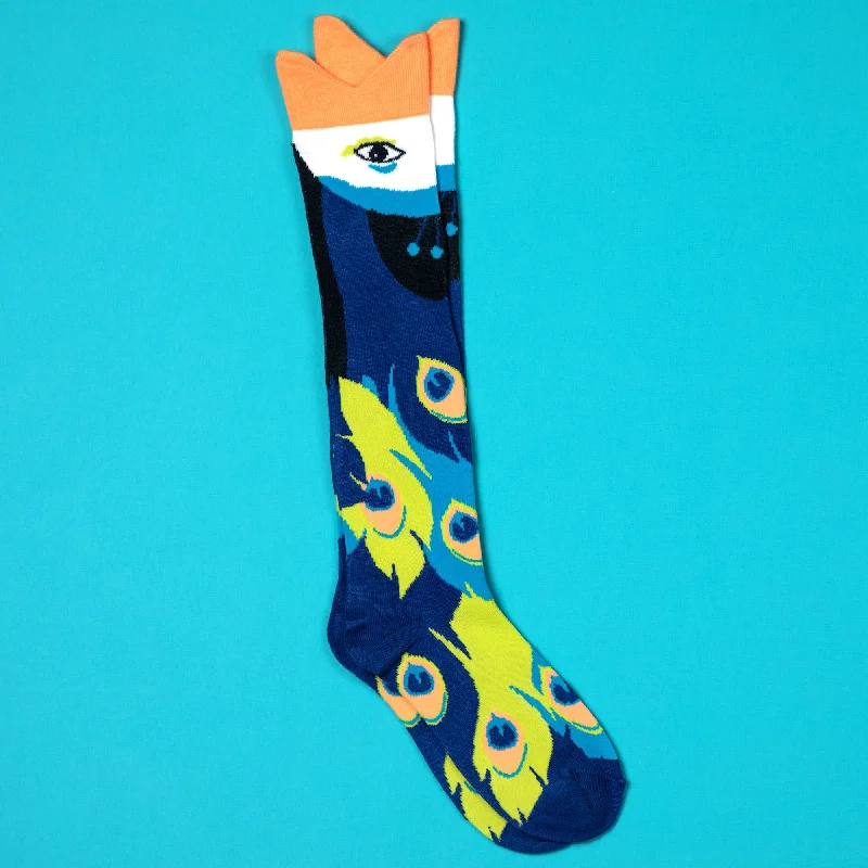 Washable stockings for easy maintenancePeacock Knee High Socks