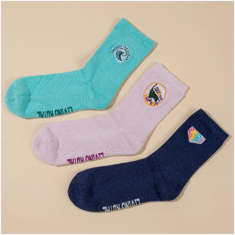 Nylon stockings for a smooth and shiny finishLiving Royal Charity Crew Socks