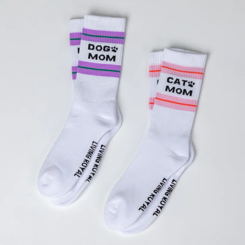 White stockings for a pure and innocent aestheticPet Mom Crew Socks