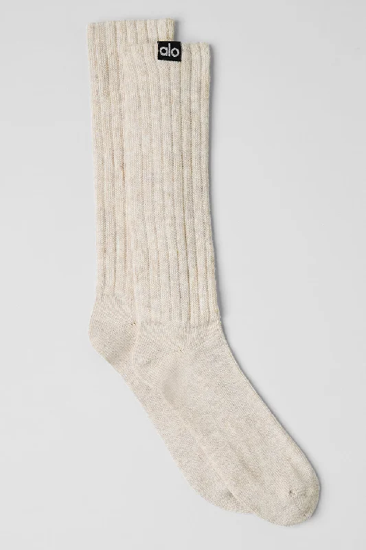 Unisex Scrunch Sock - Oatmeal Heather