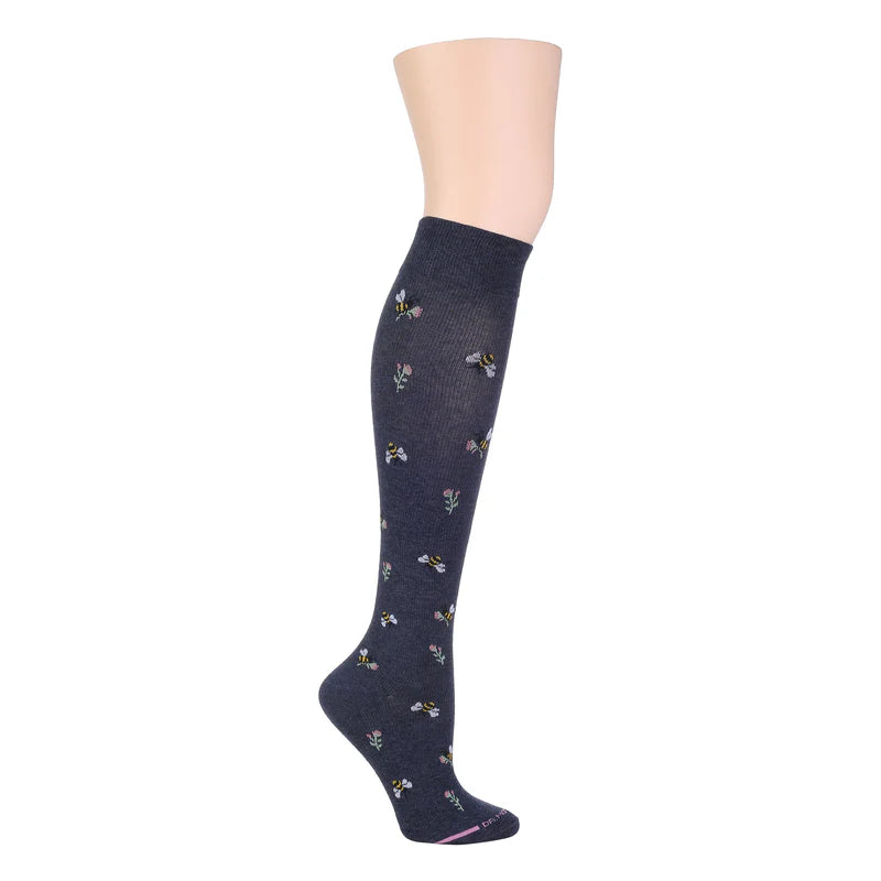 Ruffled - edge stockings for a playful lookCompression Knee High Socks for women |BEES WITH FLOWERS Ruffled - edge stockings for a playful lookCompression Knee High Socks for women |BEES WITH FLOWERS