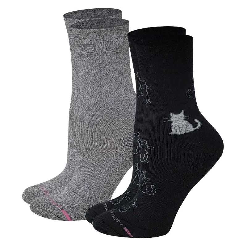 Crew Diabetic Socks | Kittens Half-Cushion | Dr Motion ( 2 Pack )