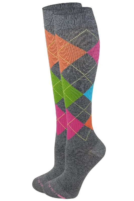 Ruffled - edge stockings for a playful lookKnee High Compression Socks | Argyle | Women's (1 Pair)