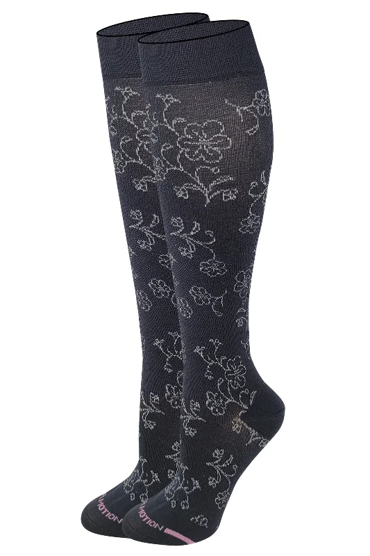 Anti - static stockings to prevent static clingKnee High Compression Socks | Floral Pattern Design | Women's (1 Pair)