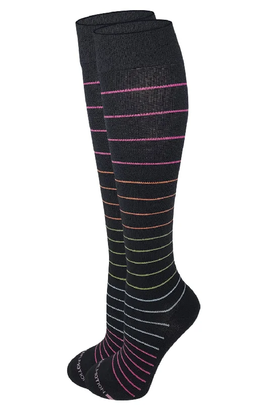 Purple stockings for a regal and mysterious lookKnee High Compression Socks | Pin Stripes | Women's (1 Pair) Purple stockings for a regal and mysterious lookKnee High Compression Socks | Pin Stripes | Women's (1 Pair)