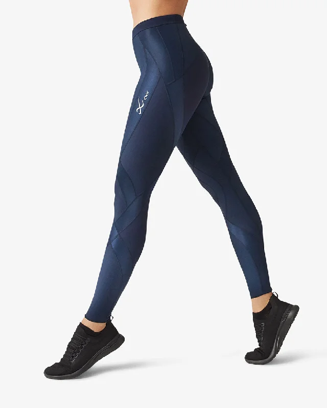seamless women tights for a smooth look under clothesEndurance Generator Insulator Joint & Muscle Support Compression Tight: Women's Navy