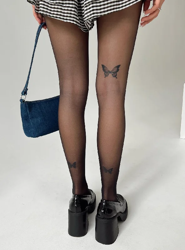 women tights for a movie - night at home in comfortFenley Stockings Black