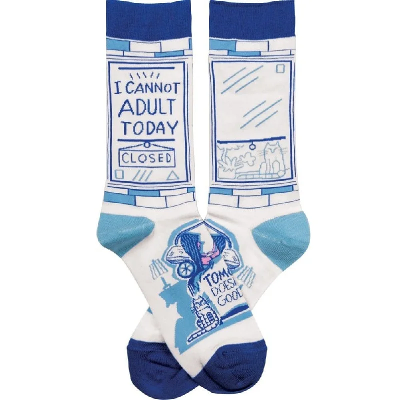 Halloween - themed stockings for a spooky costumeThe Bullish Store I Cannot Adult Today - Tomorrow Doesn't Look Good Either Novelty Socks Halloween - themed stockings for a spooky costumeThe Bullish Store I Cannot Adult Today - Tomorrow Doesn't Look Good Either Novelty Socks
