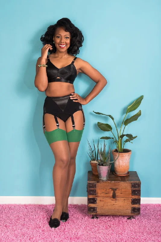 women tights with a blend of spandex for stretchWhat Katie Did Seamed Nutmeg & Green Stockings women tights with a blend of spandex for stretchWhat Katie Did Seamed Nutmeg & Green Stockings