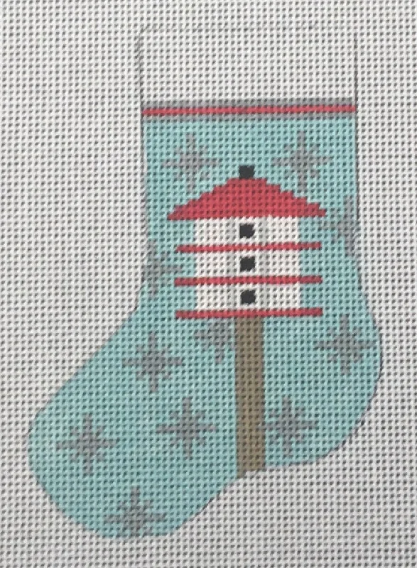 women tights with a self - adjusting fabric for a perfect fitSTK234 Candy Cane Birdhouse Mini Stocking women tights with a self - adjusting fabric for a perfect fitSTK234 Candy Cane Birdhouse Mini Stocking