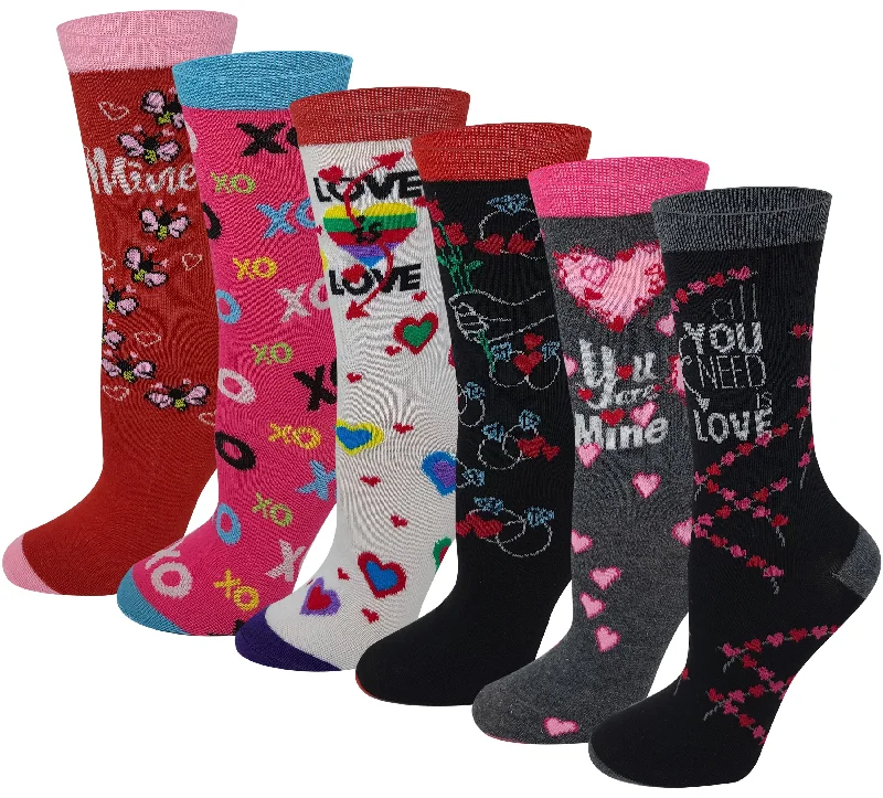 Nylon stockings for a smooth and shiny finishSumona 6 Women Pairs Valentine's Day novelty Crew Socks Nylon stockings for a smooth and shiny finishSumona 6 Women Pairs Valentine's Day novelty Crew Socks