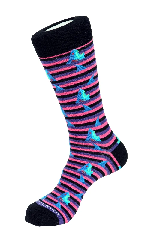 Pink stockings for a sweet and feminine appealShark Attack Stripe