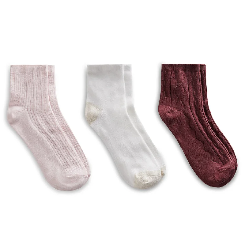 Lingerie - set stockings for a sexy lookVertical Texture Anklet Sock 3 Pack