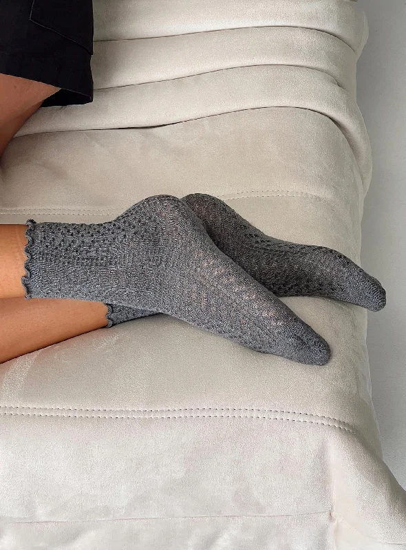 organic cotton women tights for an eco - friendly choiceWinry Socks Grey