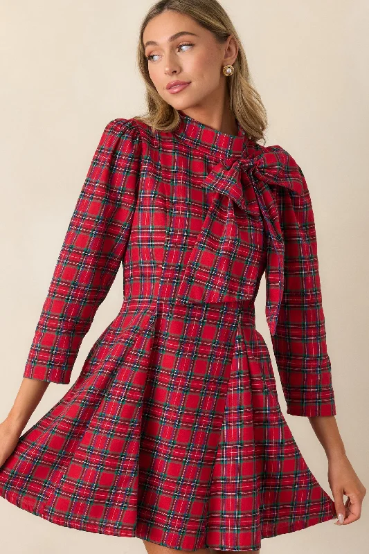 Mini dresses with abstract prints for an artistic lookA Perfect Balance 100% Cotton Red Plaid Bow Mini Dress Mini dresses with abstract prints for an artistic lookA Perfect Balance 100% Cotton Red Plaid Bow Mini Dress