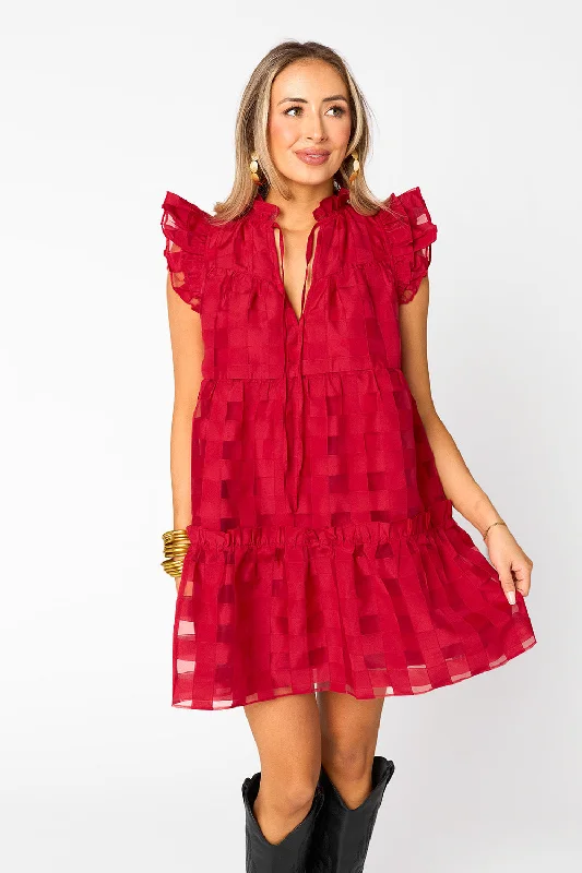 Animal print mini dresses for a bold statementAubrey Ruffle Shoulder Short Dress - Ruby Animal print mini dresses for a bold statementAubrey Ruffle Shoulder Short Dress - Ruby
