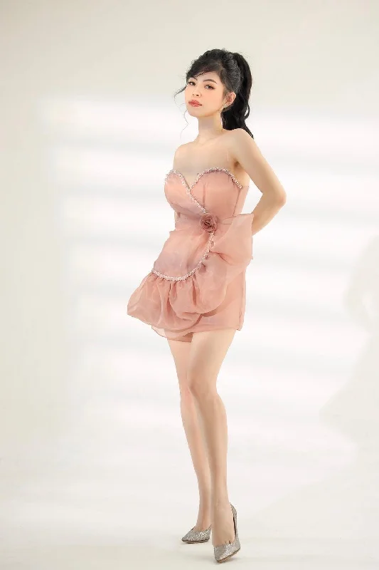 Mini dresses with embroidered details for a unique touchHera Heart Neck Dress