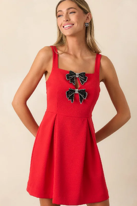 Mini dresses with cut - out details for a trendy lookIn The Details Red Mini Dress