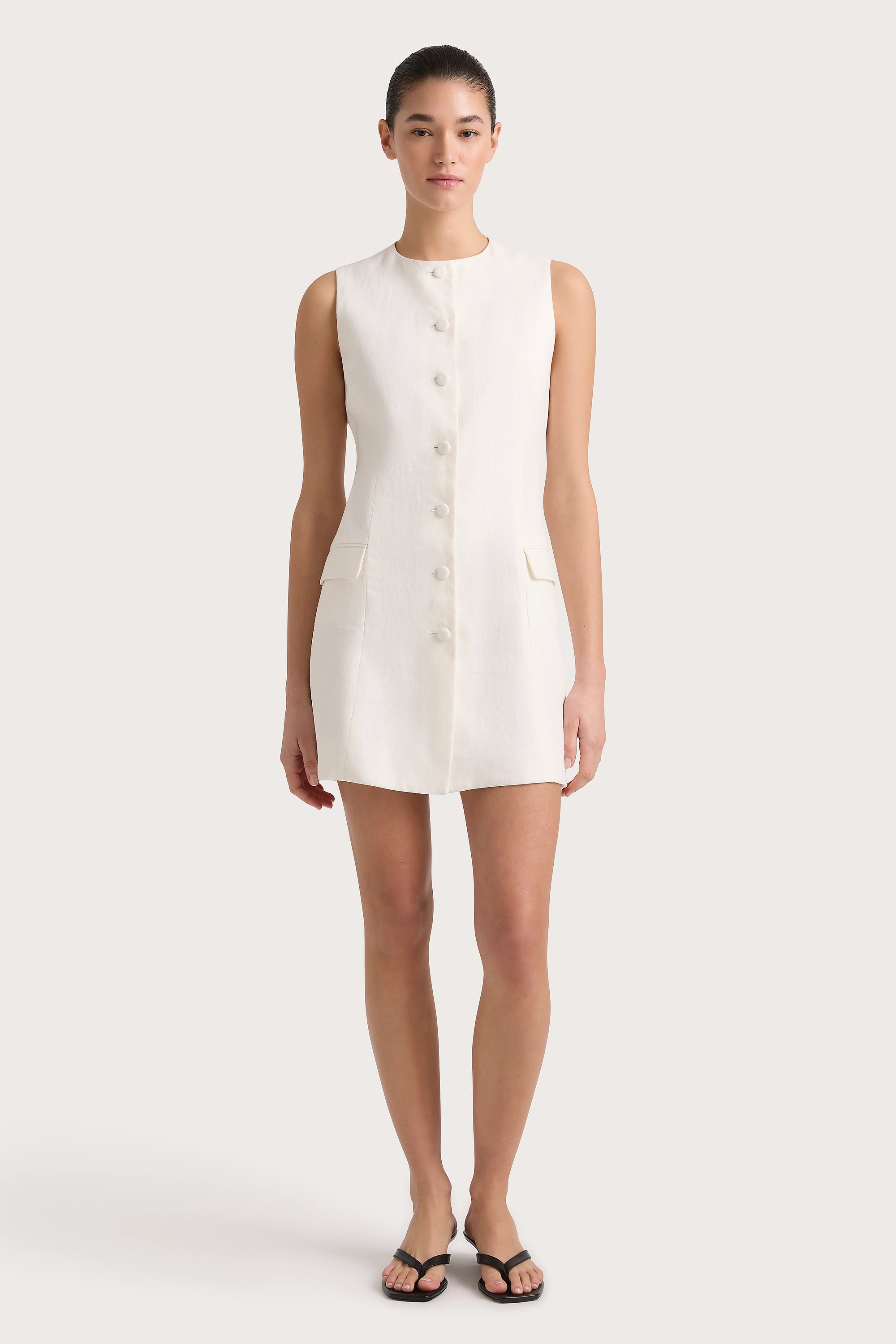 Mini dresses with criss - cross backs for a flirty lookJane Mini Dress White