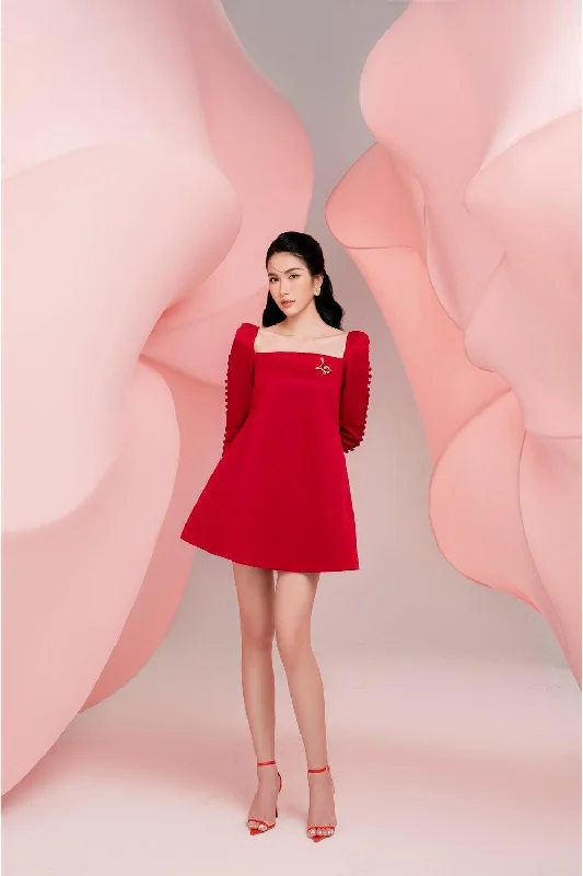 Polyester mini dresses for easy careLily Square Neck Dress