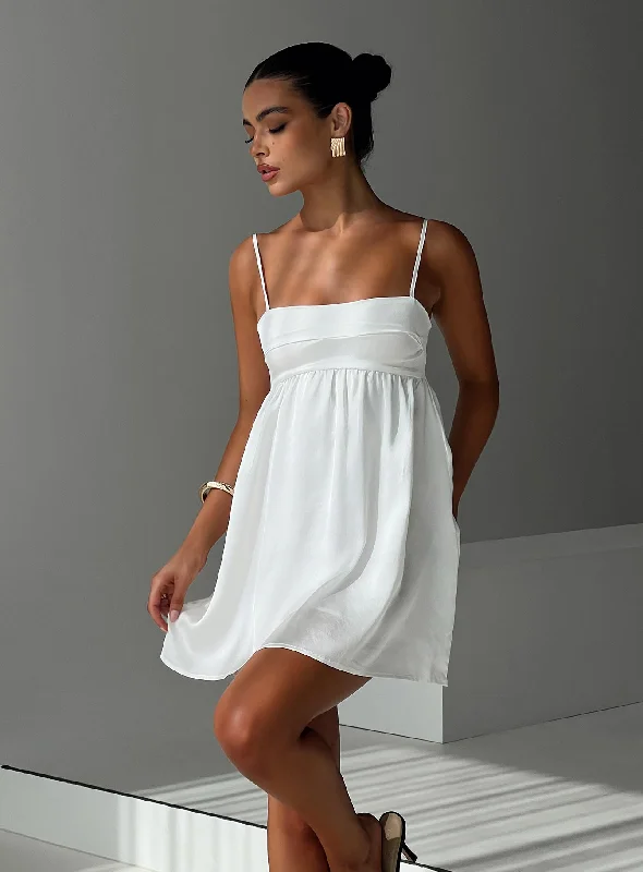 Sheer mini dresses with lace insertsOrtega Mini Dress White Petite