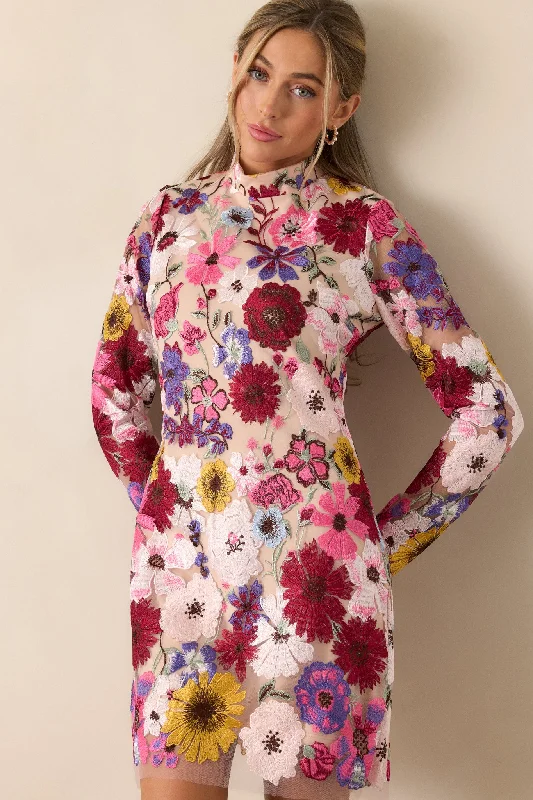Mini dresses with button - down frontsPetals Of Time Fuchsia Multi Floral Mini Dress Mini dresses with button - down frontsPetals Of Time Fuchsia Multi Floral Mini Dress