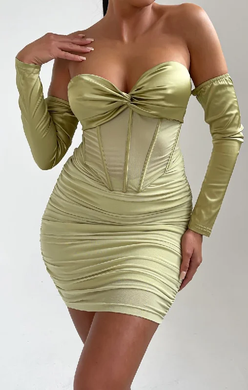 Cotton mini dresses for a comfortable everyday optionSage Off The Shoulder Cup Detail Mesh Mini Dress - Karina Cotton mini dresses for a comfortable everyday optionSage Off The Shoulder Cup Detail Mesh Mini Dress - Karina