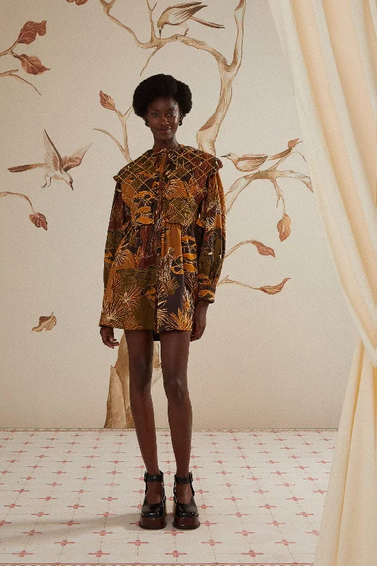 Printed mini dresses for a casual day outSavana Dream Caramel Matelasse Yoke Mini Dress Printed mini dresses for a casual day outSavana Dream Caramel Matelasse Yoke Mini Dress