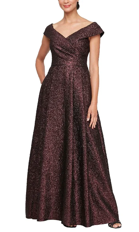 Alex Evenings 8157030 - Cap Sleeve Metallic Formal Gown