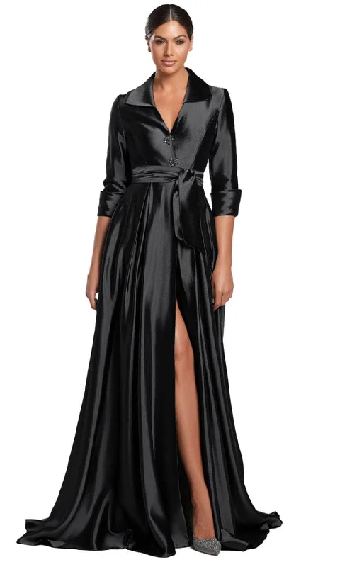 Alexander by Daymor 2067F24 - Collared V-Neck A-Line Evening Gown