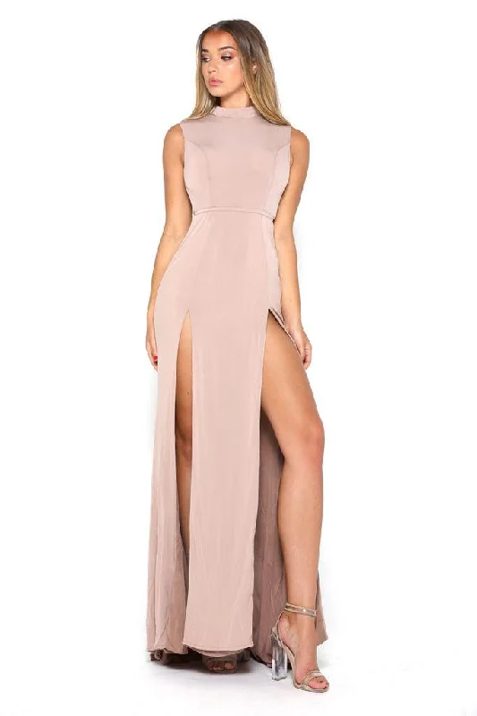 Portia And Scarlett JJ Long Formal Jersey Dress Nude