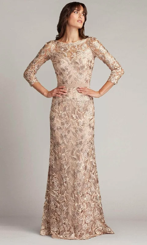 Tadashi Shoji CDP24130L - Floral Embroidered Sheath Gown