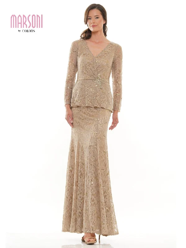 Bermuda Sand 6 Marsoni Long Mother of the Bride Lace Dress 306 Sale