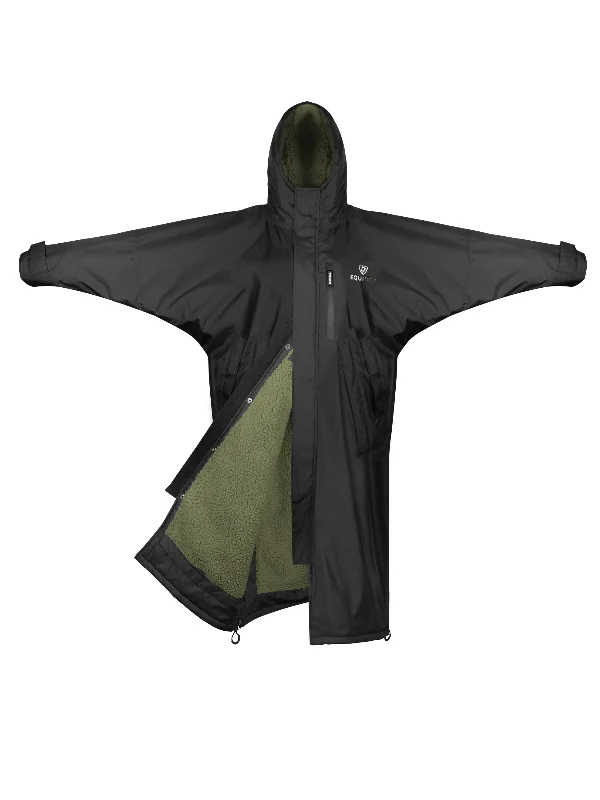Women's reversible down coats with two - tone designs for versatile stylingEvolution Women's | Thick Fleece | Fixed Hood | Black/Olive Women's reversible down coats with two - tone designs for versatile stylingEvolution Women's | Thick Fleece | Fixed Hood | Black/Olive