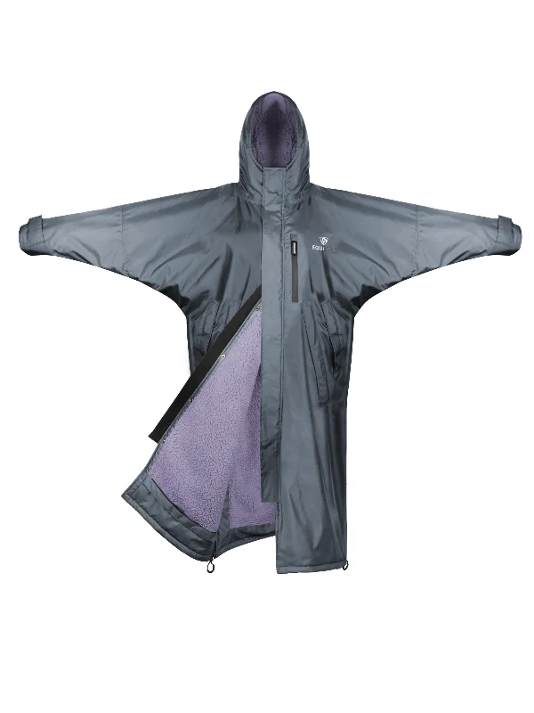 Belted women's cashmere coats in soft pastels for a luxurious feelEvolution Women's | Thick Fleece | Fixed Hood | Charcoal/Lilac