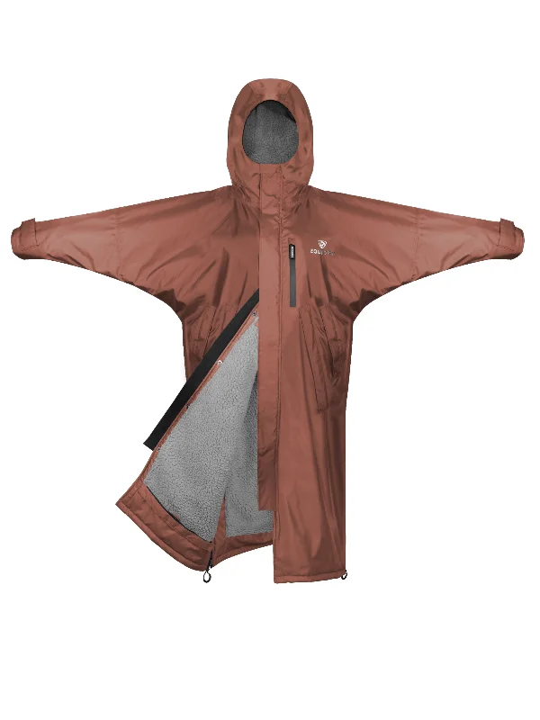 Women's pea coats with brass buttons for a nautical - inspired styleEvolution Women's | Thick Fleece | Fixed Hood | Chestnut Women's pea coats with brass buttons for a nautical - inspired styleEvolution Women's | Thick Fleece | Fixed Hood | Chestnut