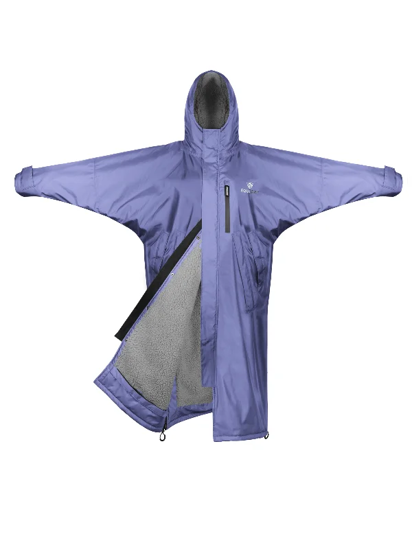 Women's knee - length wool blend coats with a fur collar for added warmthEvolution Women's | Thick Fleece | Fixed Hood | Blue Lilac Women's knee - length wool blend coats with a fur collar for added warmthEvolution Women's | Thick Fleece | Fixed Hood | Blue Lilac